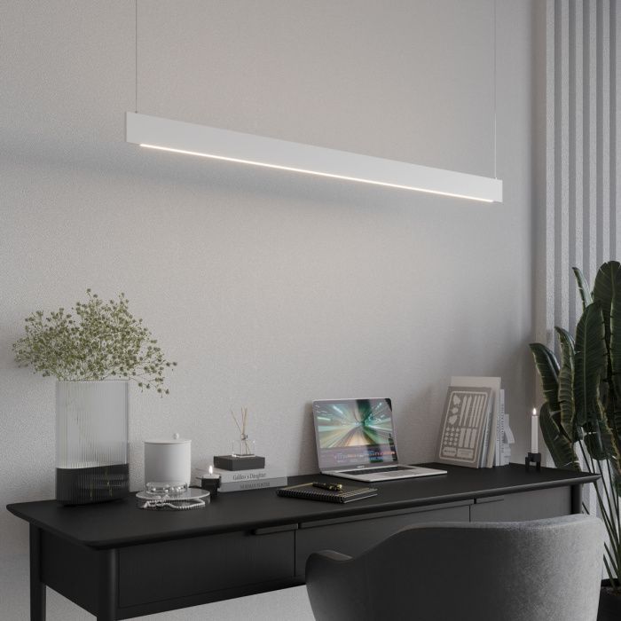 Светильник подвесной диммир. со сменой цв. температуры (управл. - пульт ДУ или прилож. Smart Life) 120,04*1,04*206- см, 2*LED*36WW, 3000-5700K, Novotech Iter NOV359547, белый