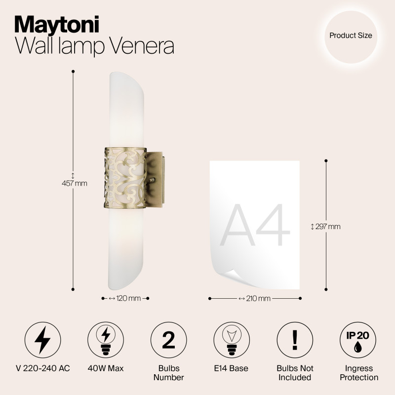 Бра Maytoni House 3 H260-02-N латунь