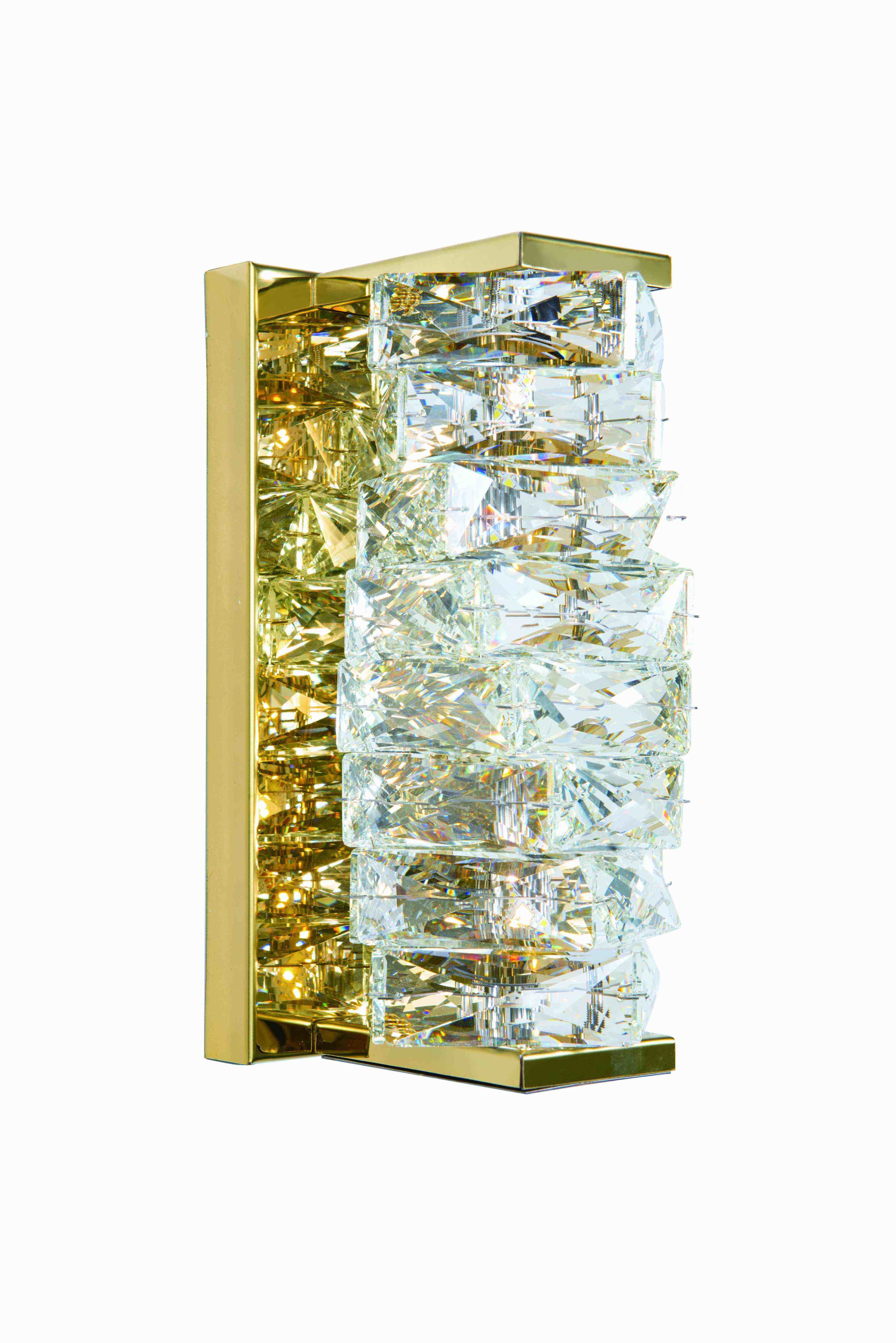 Бра 120*260, LED, 20W 3000-6000K NewRgy Cristallo W2406E/20AWGOLD+CLEAR, Золото+прозрачный