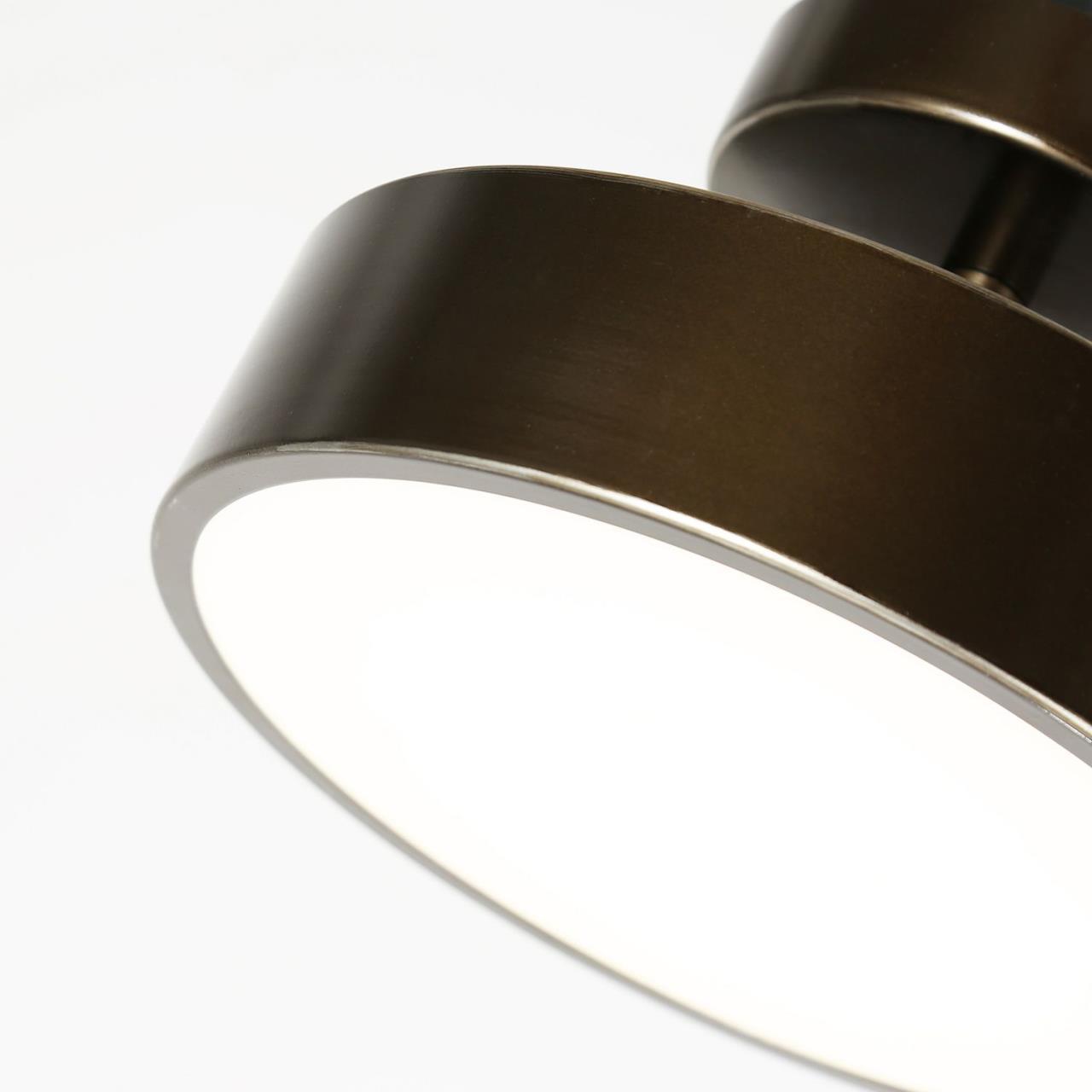Потолочный светильник F-Promo Atma 3060-2P, D200*H125, накладной светильник, каркас коричневого цвета, рассеиватель из белого акрила, угол поворота до 45°