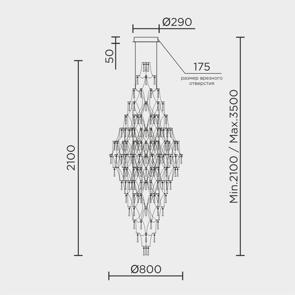 Подвесная люстра MODELUX premium ML.7826.800P GD