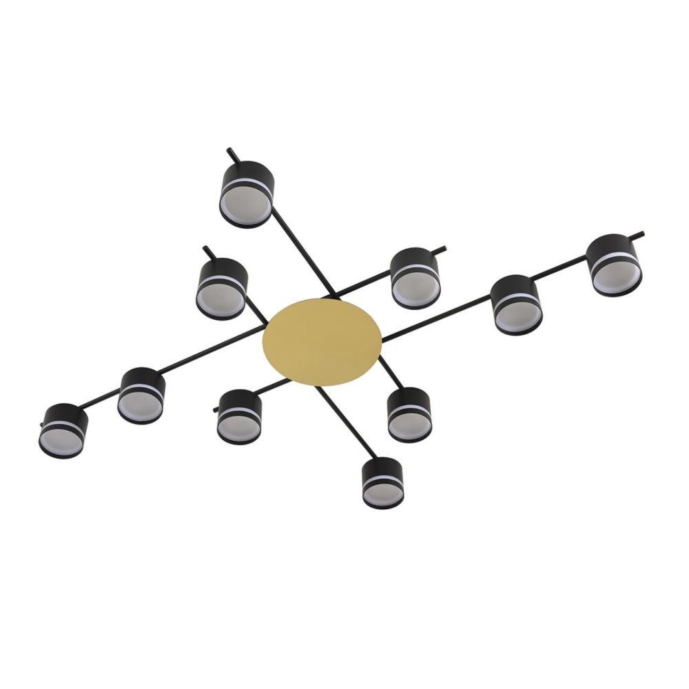 Светильник подвесной 120*87*12-12 см, 10*GX53 LED*7W, Lumion Benua LUM8304/10C, черный; золотой