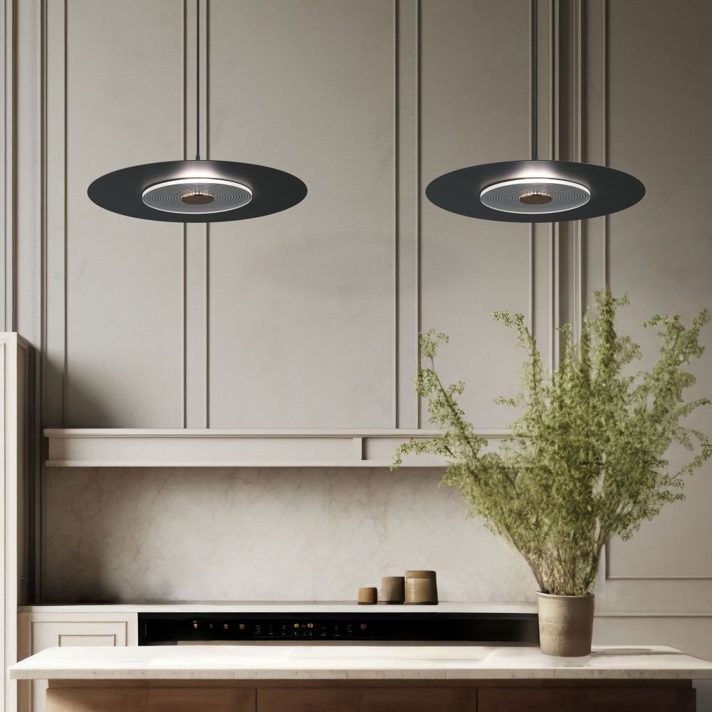 Подвесной светильник 40*40*12-112 см, LED*4W, 4000K, Eurosvet Kontur 40030/1 LED, черный, a069226