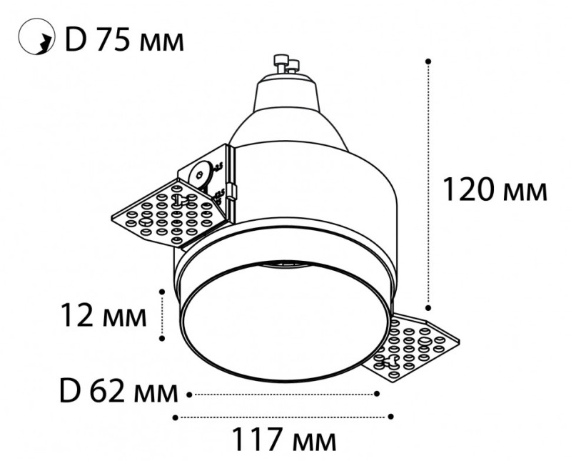 Встраиваемый светильник Italline DL 2248 black, черный