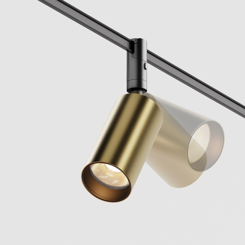 Трековый магнитный светильник 6 см, 15W, 3000K, Maytoni Focus Led TR201-1-15W3K-M-BBS, латунь