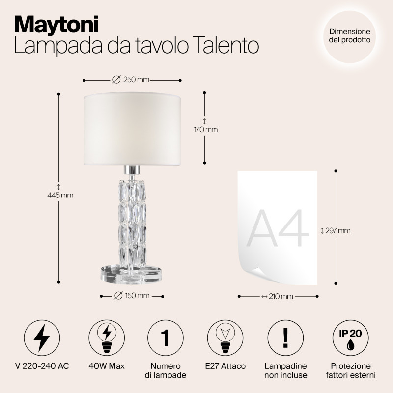 Настольная лампа Maytoni Talento DIA008TL-01CH хром