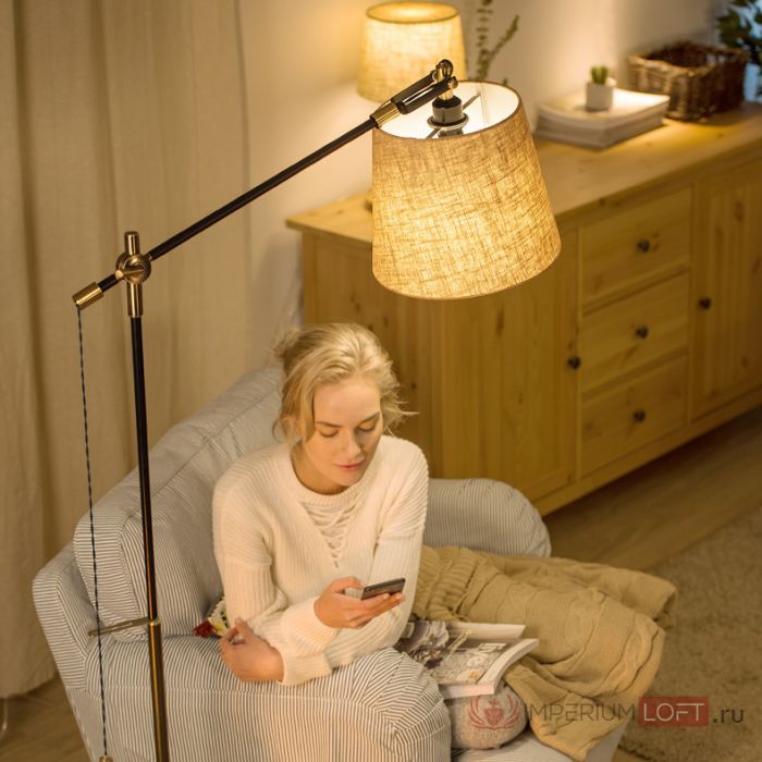 Напольный торшер PIPE white 36*38*38 см, 1*E27*60W, ImperiumLoft 101489-26, Чёрный
