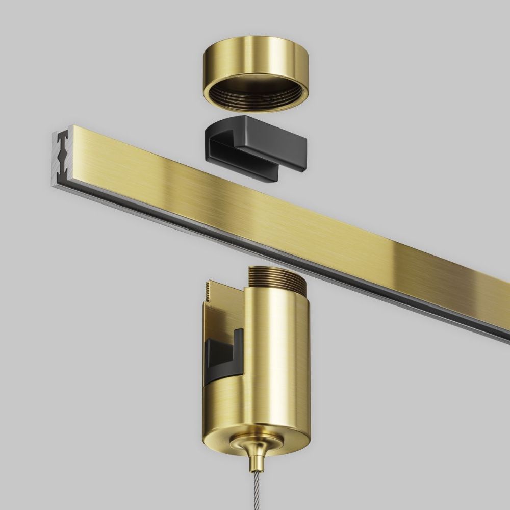 Коннектор с тросовым подвесом для магнитного шинопровода Maytoni Technical Tau Flarity TRA154SW-1BS, латунь