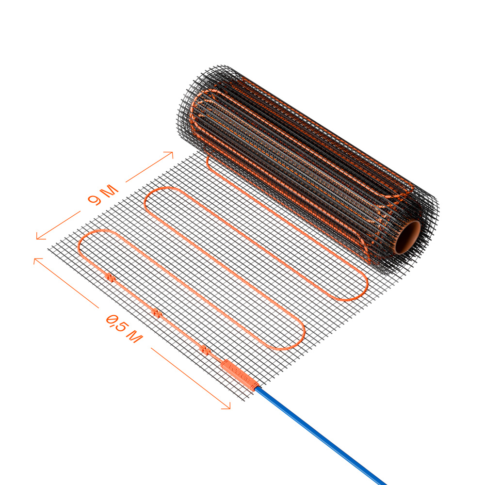 Нагревательный мат VLT01-200-4.5, 4,5 м2, 200 вт/м Voltum VLT01-200-4.5