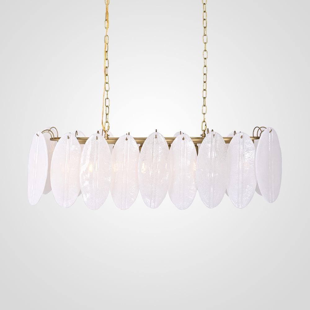 Люстра на штанге Angel Style Italian Murano Glass Rectangle L100 100*38*85 см, 8*LED*40W, ImperiumLoft 40.252, Латунь