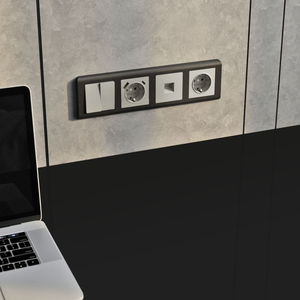 W1281004 Розетка Ethernet RJ-45, дымчатый Werkel, 4690389212000