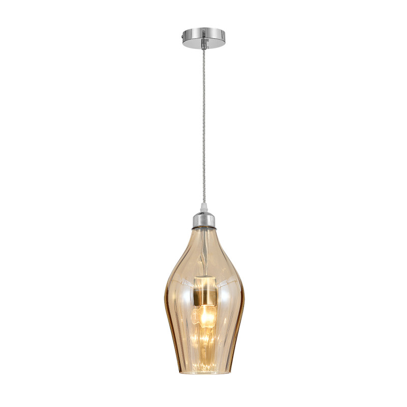 Подвесной светильник 16*16*180 см, 1*E27, 60W, Indigo PIEMONTE V000586 хром, 11058/1P Amber