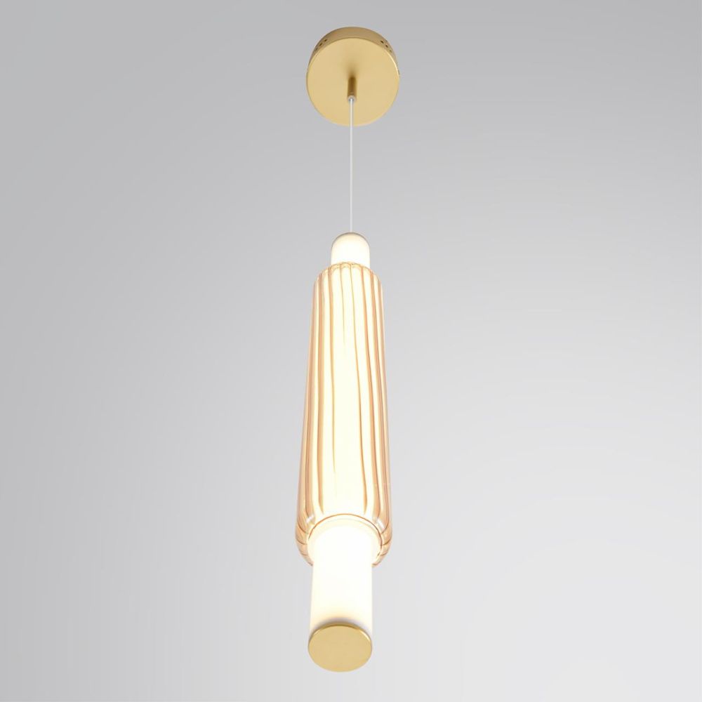 Бра/подвес 12*13,5*-209 см, 1*LED*15W, 4000K, Lumion TRENDY 8259/15WCL, золото, амбер