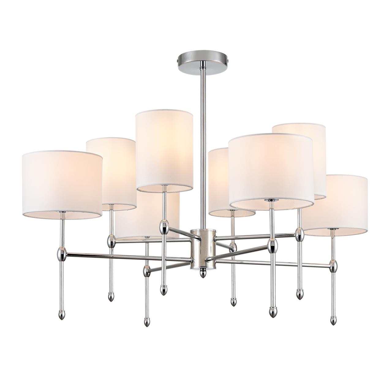 Люстра потолочная 84*64 см, 8*E14 Lumion LATTI 6589/8C хром, белый