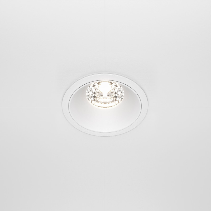 Светильник 9 см, 15W, 4000K, Maytoni Downlight Alfa LED DL043-01-15W4K-RD-W, белый