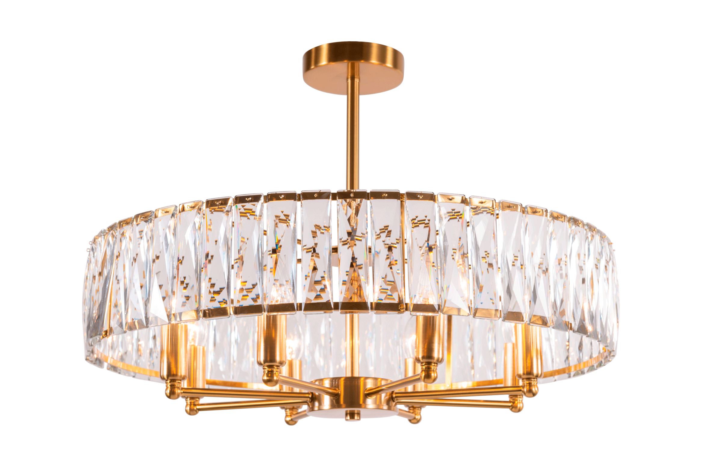 Люстра 600*450, 8*E14, 40W NewRgy Cristallo 2432P/8A PT BRS+CL, PT BRS+CL