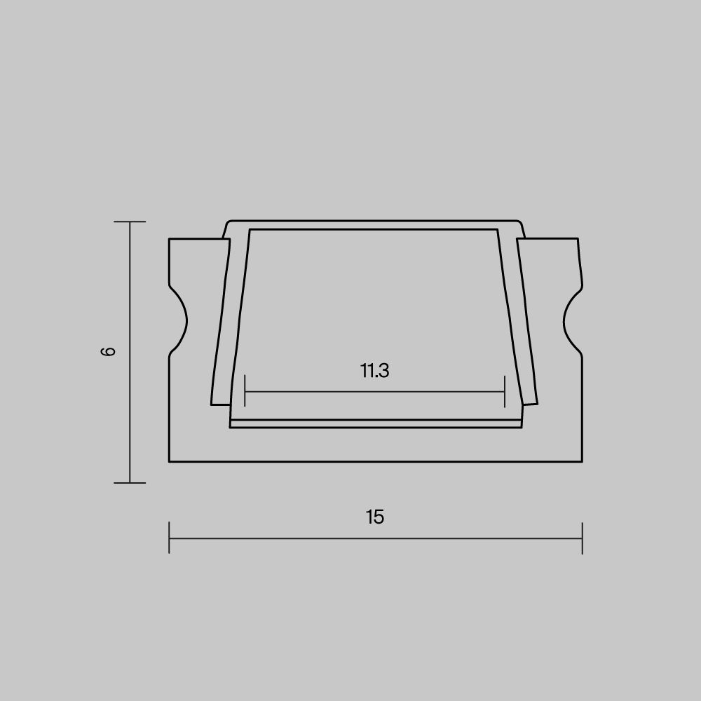Алюминиевый профиль накладной 15x6 (Черный, 2 м), ALM-001-B-2M 631003, 200*2*1 см, Maytoni  631003, Черный
