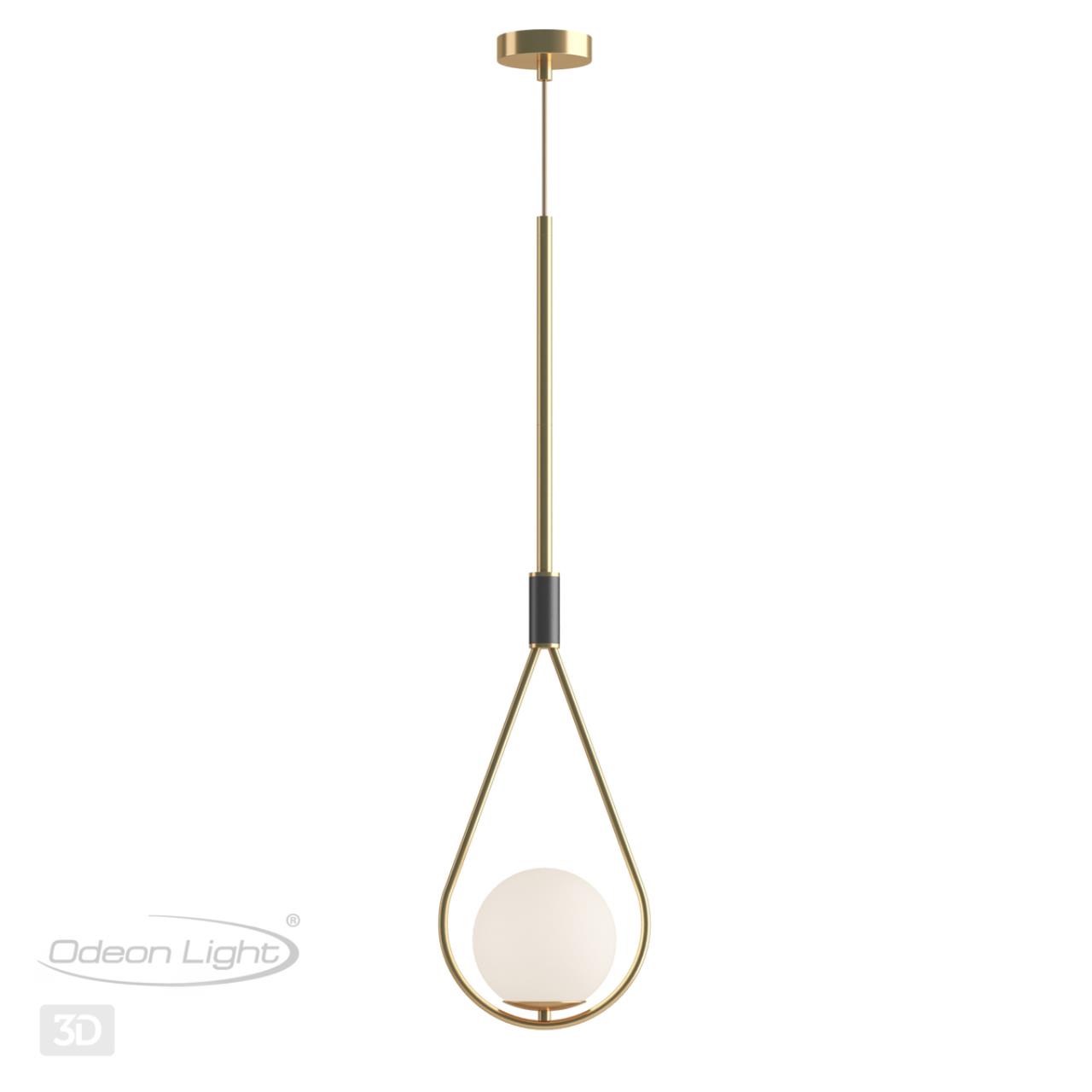 Светильник подвесной 22 см Odeon Light Flari 4810/1, черный-золото