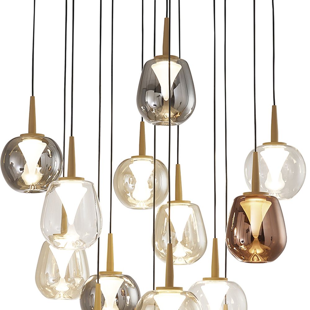 Люстра подвесная 60*212,5 см, 14*LED*5W, 3000K, Mantra Andromeda MAN8935+14PL, золотой