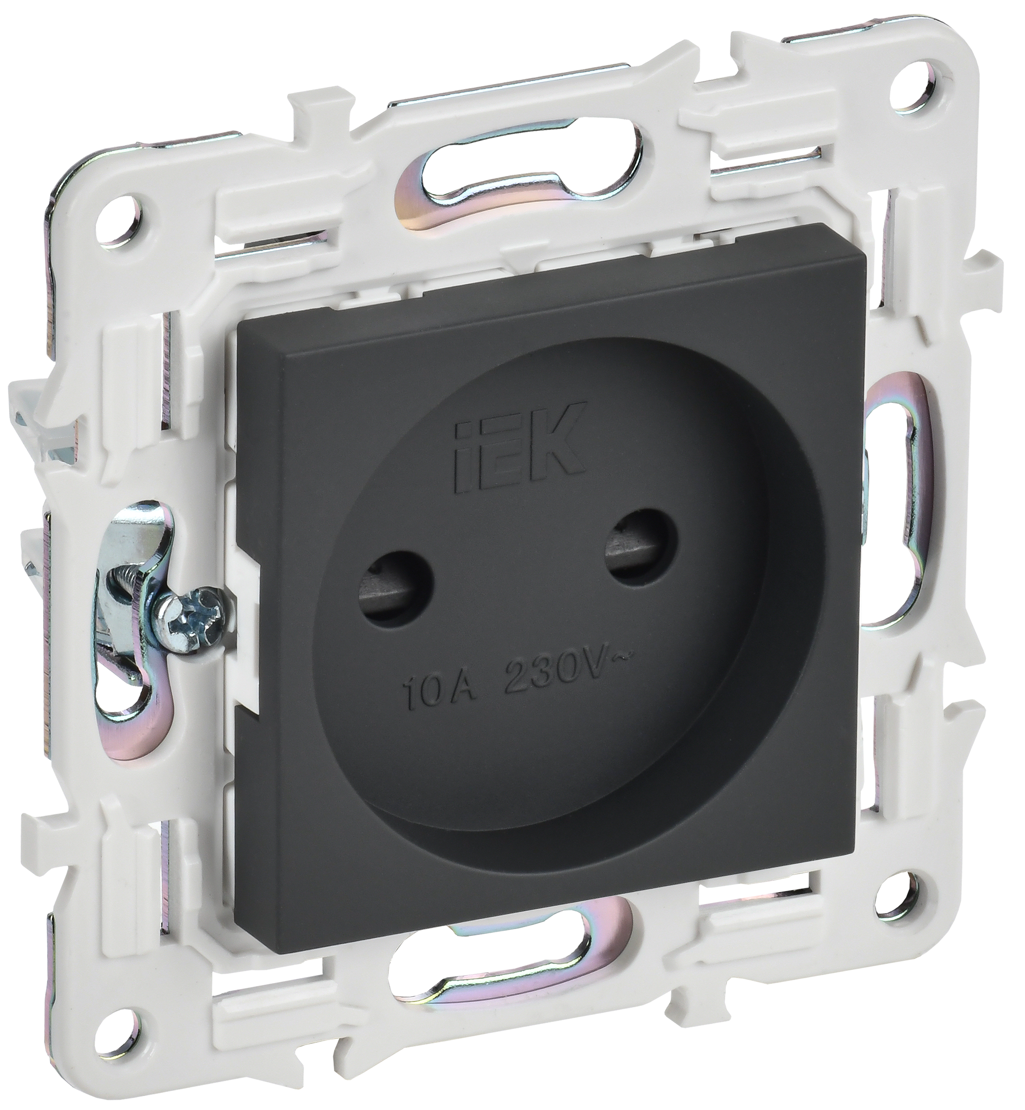 SKANDY Розетка без з/к с з/ш 10А SK-R01G граф. IEK, SK-R13-10-K53