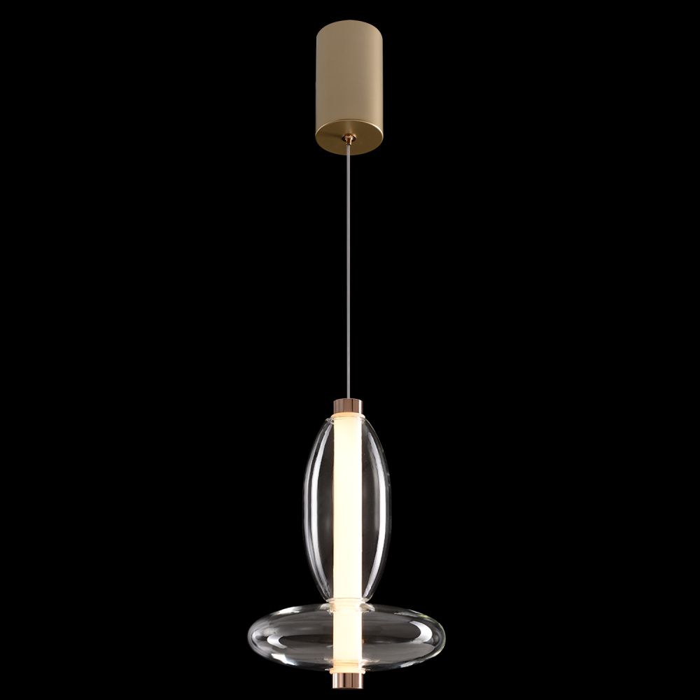 Светильник 18 см, 10W, 3000K, Crystal Lux QUASAR SP10W LED TRANSPARENT, золото