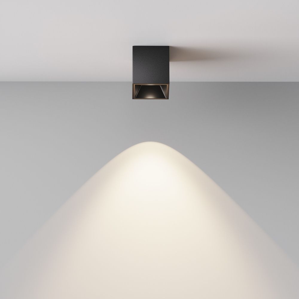 Светильник  C064CL-5W4K-SQ-B 5,3*5,3*-6 см, *LED*5W, 4000K, Maytoni technical Alfa LED C064CL-5W4K-SQ-B, Черный