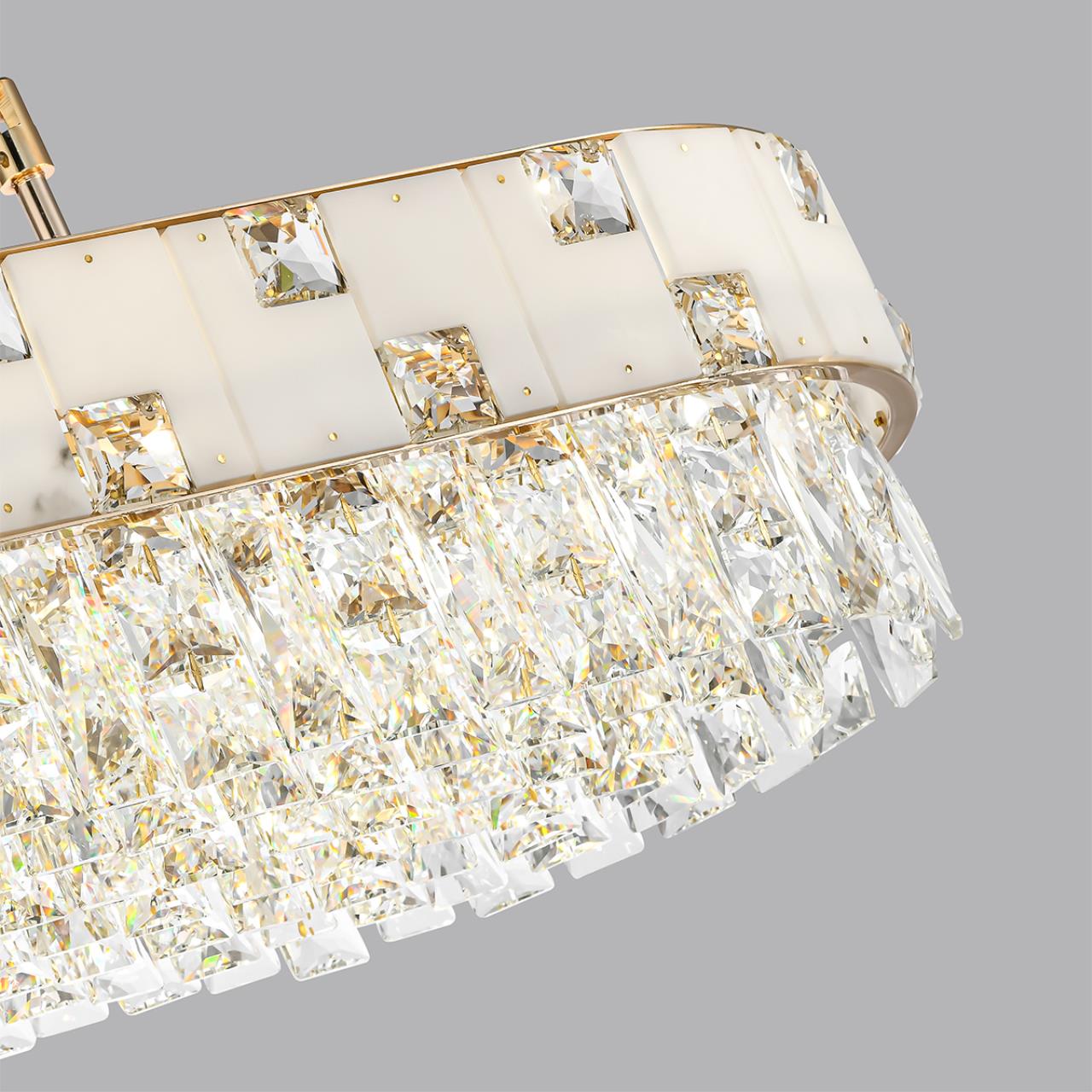 Люстра 35*100*140 см, E14 10*10*40W,  К, Odeon Light Chessi 5076/10, золото/прозрачный/белый