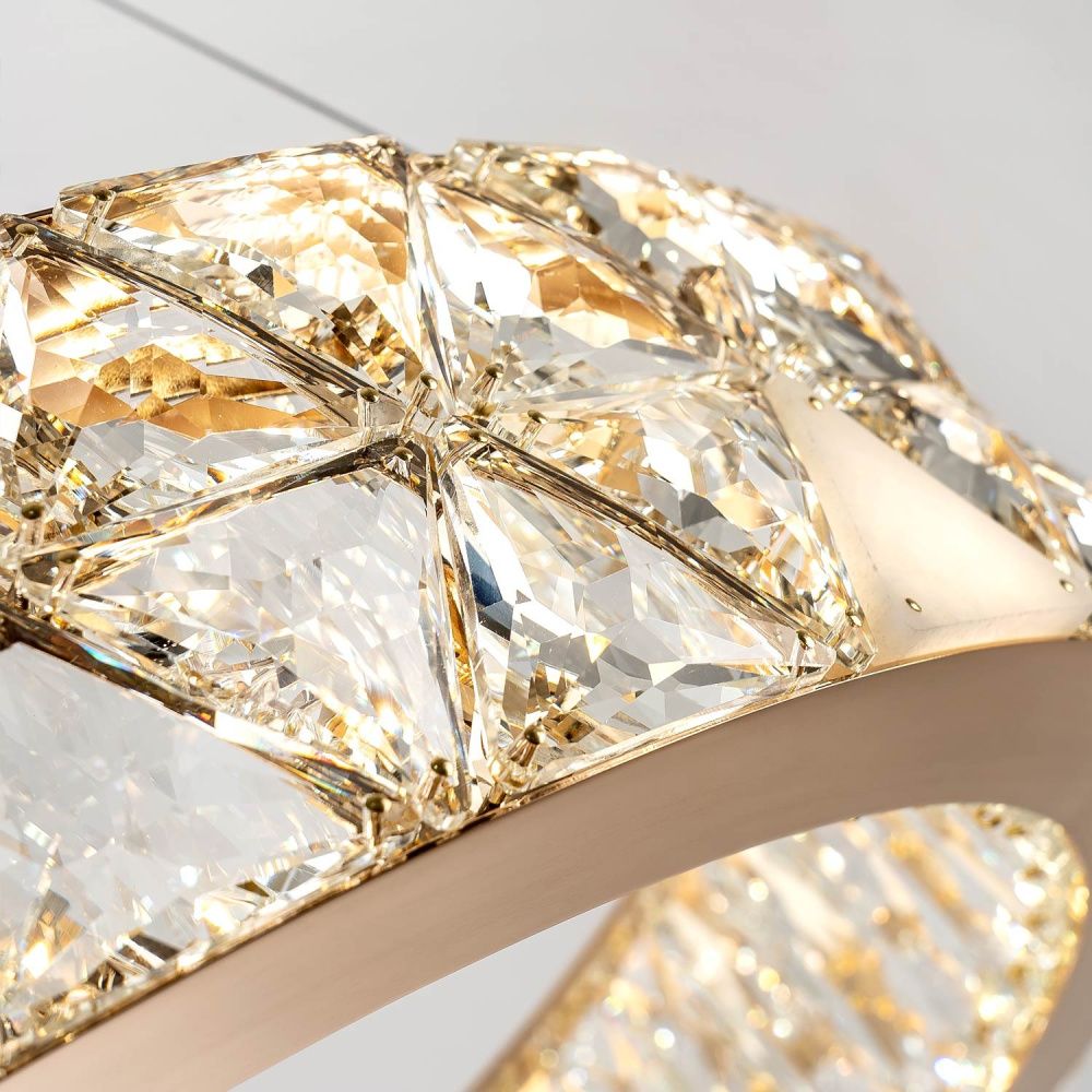 Подвесная люстра 60x50см, LED, 30Вт, 3000 / 6000K, Modelux ML.6982.600P GD Золото