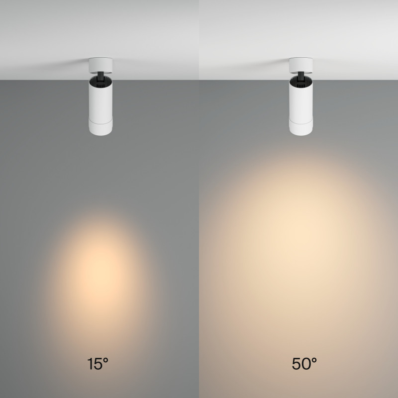 Светильник 6 см, 12W 15°-50°, 3000K, Maytoni Focus Zoom C055CL-L12W3K-Z-W, белый