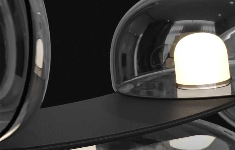 Светильник 35W, 304 см , 3000K Crystal Lux BOSQUE SP7 L3000 BLACK/TRANSPARENT Черный