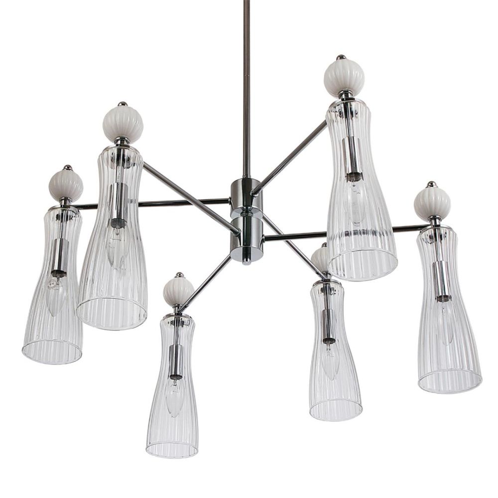 Люстра *65*88-88 см, 6*E14*40W, Lumion Emily LUM8268/6, хром; белый