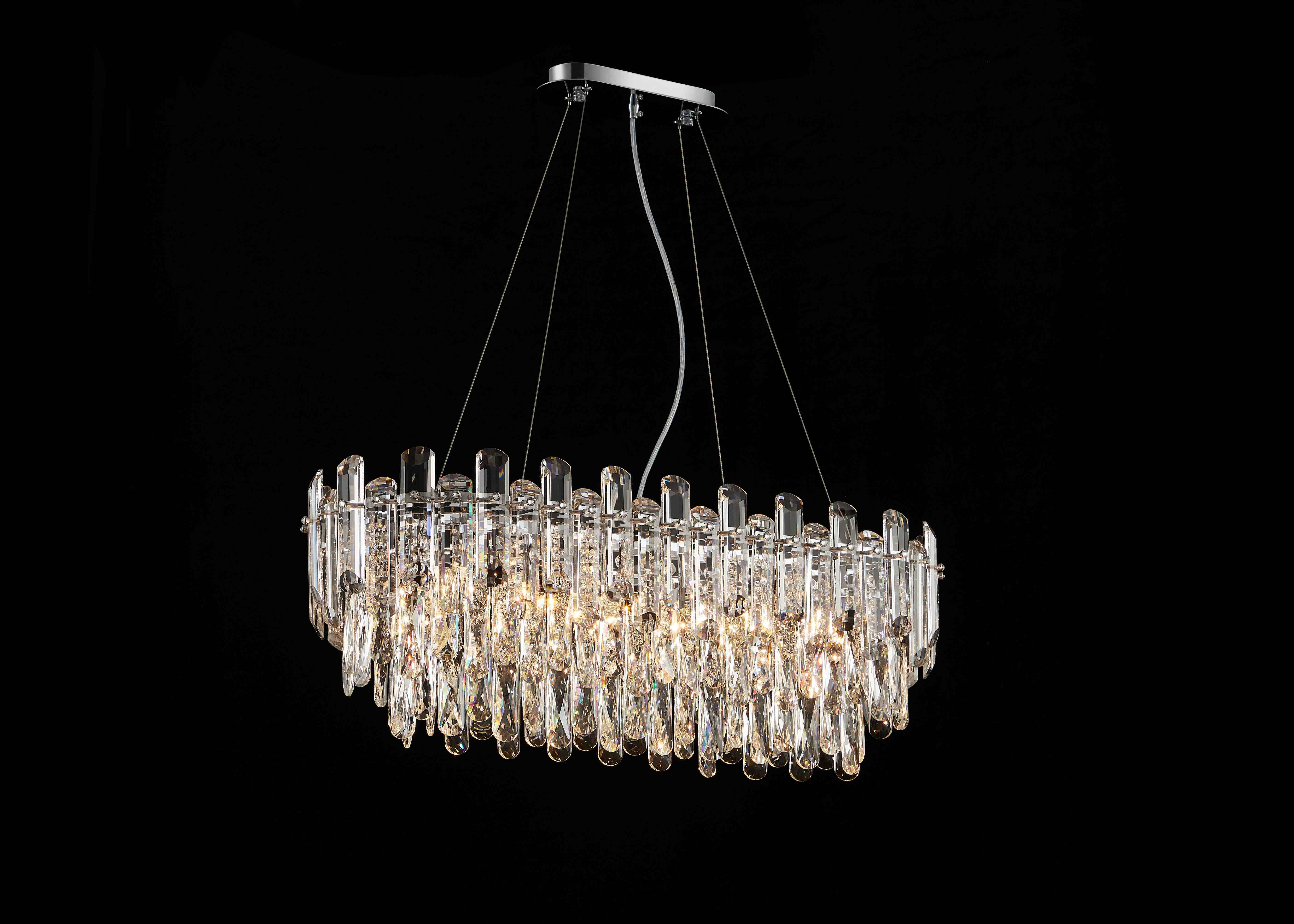Люстра 800*300*290, 6*E14, 40W NewRgy Cristallo NW076-L800*W300*H290 OVAL CHROME, Хром