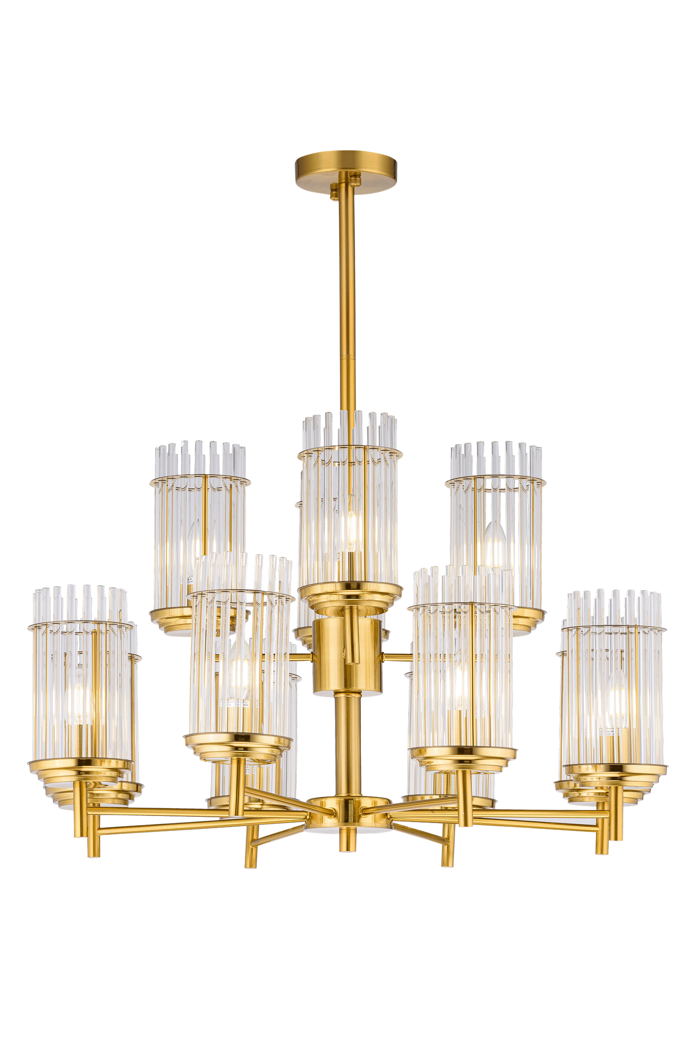 Люстра  750*810, 12*E14, 40W NewRgy Модерн 9234P/8+4 PT BRS, PT BRS