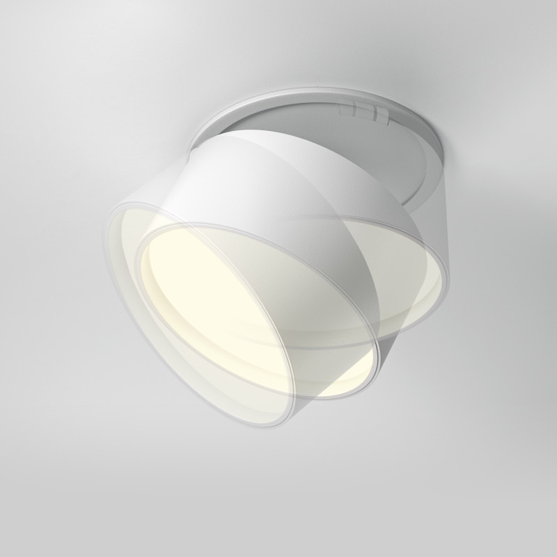 Встраиваемый светильник 8,5*8,5*6,6 см LED, 12W, 4000К, Maytoni Technical ONDA DL024-12W-DTW-W белый