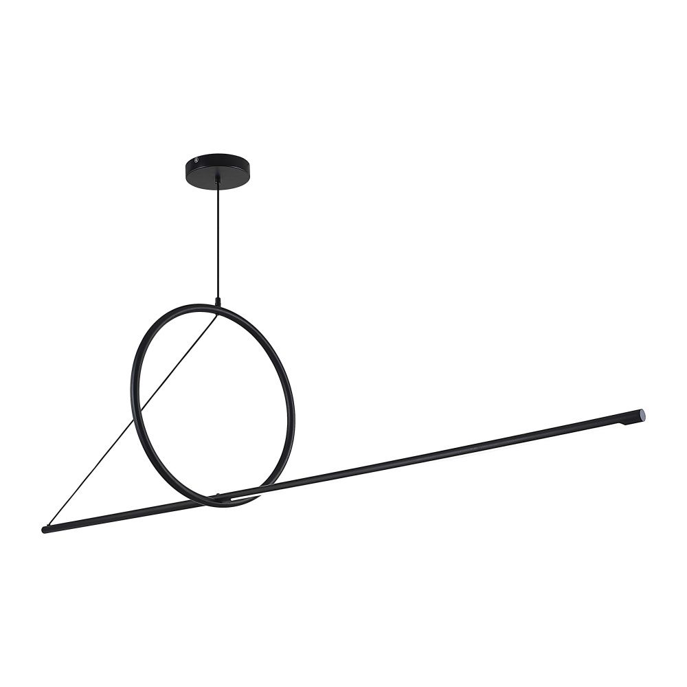 Подвесной светильник SUSPENSION CERCLE ET TRAIT – GRAPHITE SATINE L170 170*45*45 см, 1*LED*25W, 3000K, ImperiumLoft 40.1282-0, Чёрный