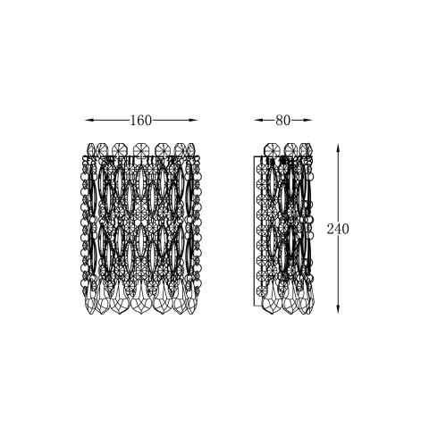 Бра 8*16*24 см, 2*G9 хром Vele Luce Marisa VL3113W02