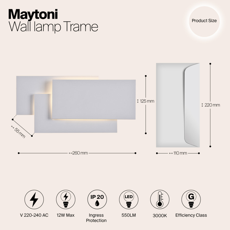 Бра Maytoni C804WL-L12W, белый