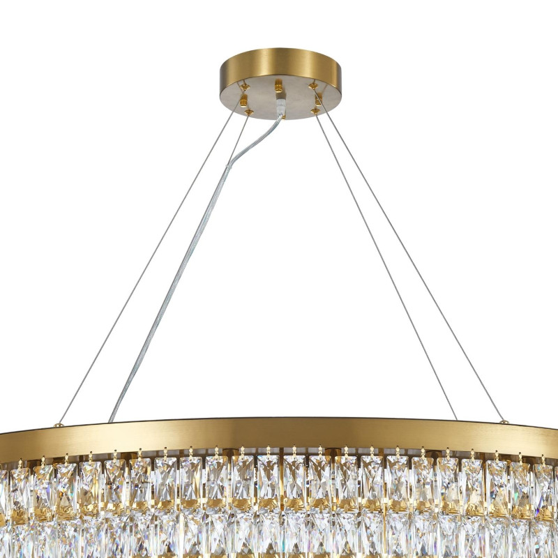 Подвесная люстра Favourite Magnitudo 2206-16C, L1000*W500*H260/1760, каркас золотого цвета, хрусталь прямоугольной формы высшего качества