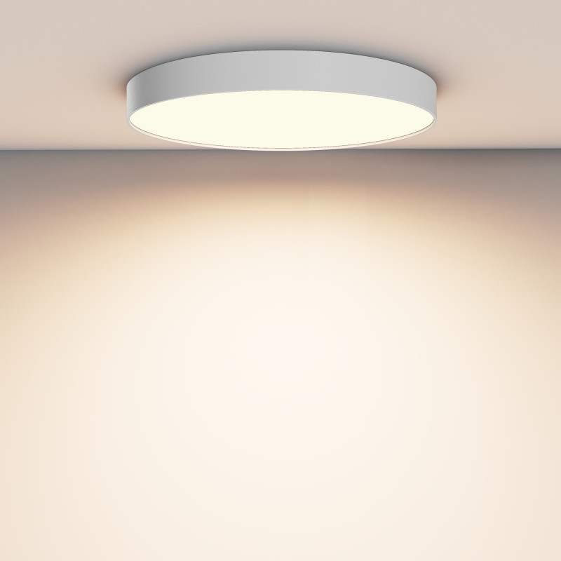 Накладной светильник 60*60*6 см, LED, 90W, 3000К, Maytoni Technical Zon C032CL-90W3K-RD-W белый