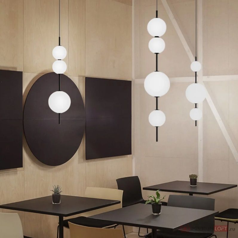 Светильник ElegantLight DZN-13550 ЧЕРНЫЙ  D200/H800-2000/4/LED/20W/4500K (120+200+100+150mm) 24-12