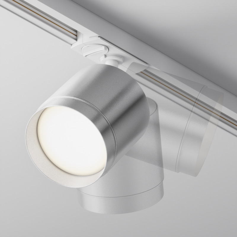 Трековый светильник 8,2*14,8 см, 1 GX53*15W Polar TR088-1-GX53-S Maytoni Single phase track system Unity, Белый и Серебро