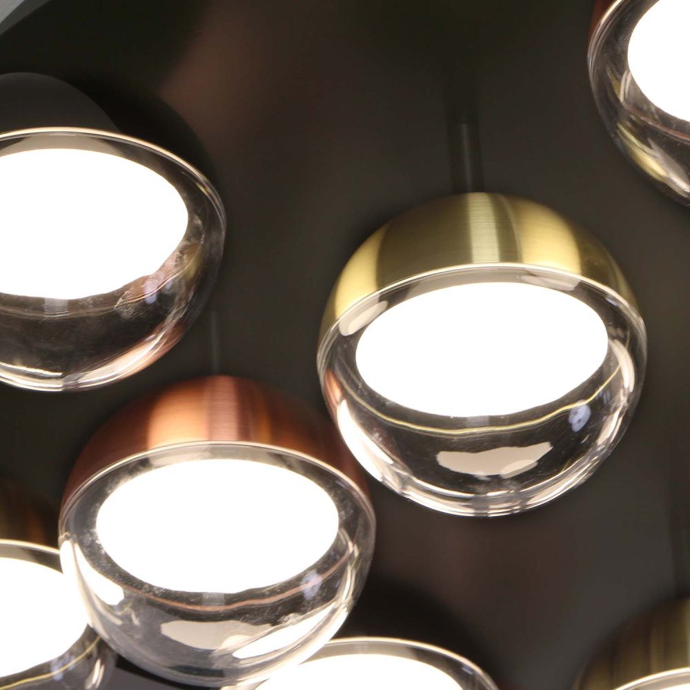 Потолочная люстра 65*20,5 см, 12*LED, 65W, 4000K, Favourite Luna 4371-12C, черный глянцевый