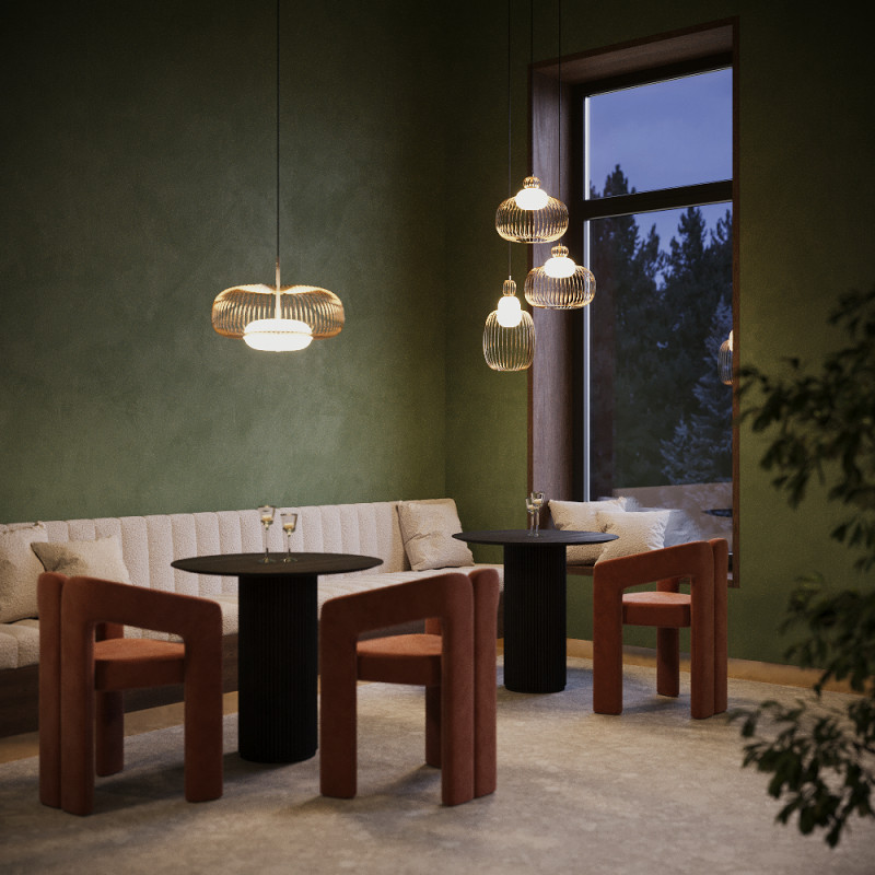 Подвесной светильник 50*337 см,  LED, 20W, 3000К, Maytoni Levitation MOD376PL-L30G3K латунный