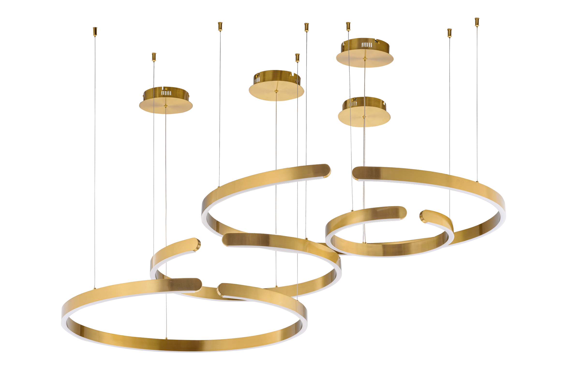 Люстра 400*600*800*1000*1500, LED, 120W 4000K NewRgy LED 3002A-DWS-4+6+8+10 BRASS, Бронза