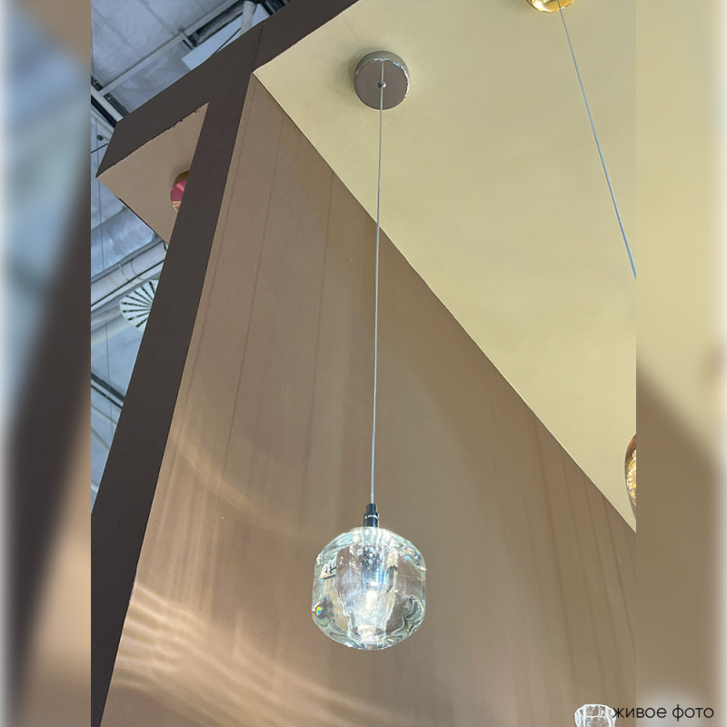 Светильник подвесной 95*11 см,  1*G9*8W хром Crystal Lux BOX SP1 CHROME/TRANSPARENT