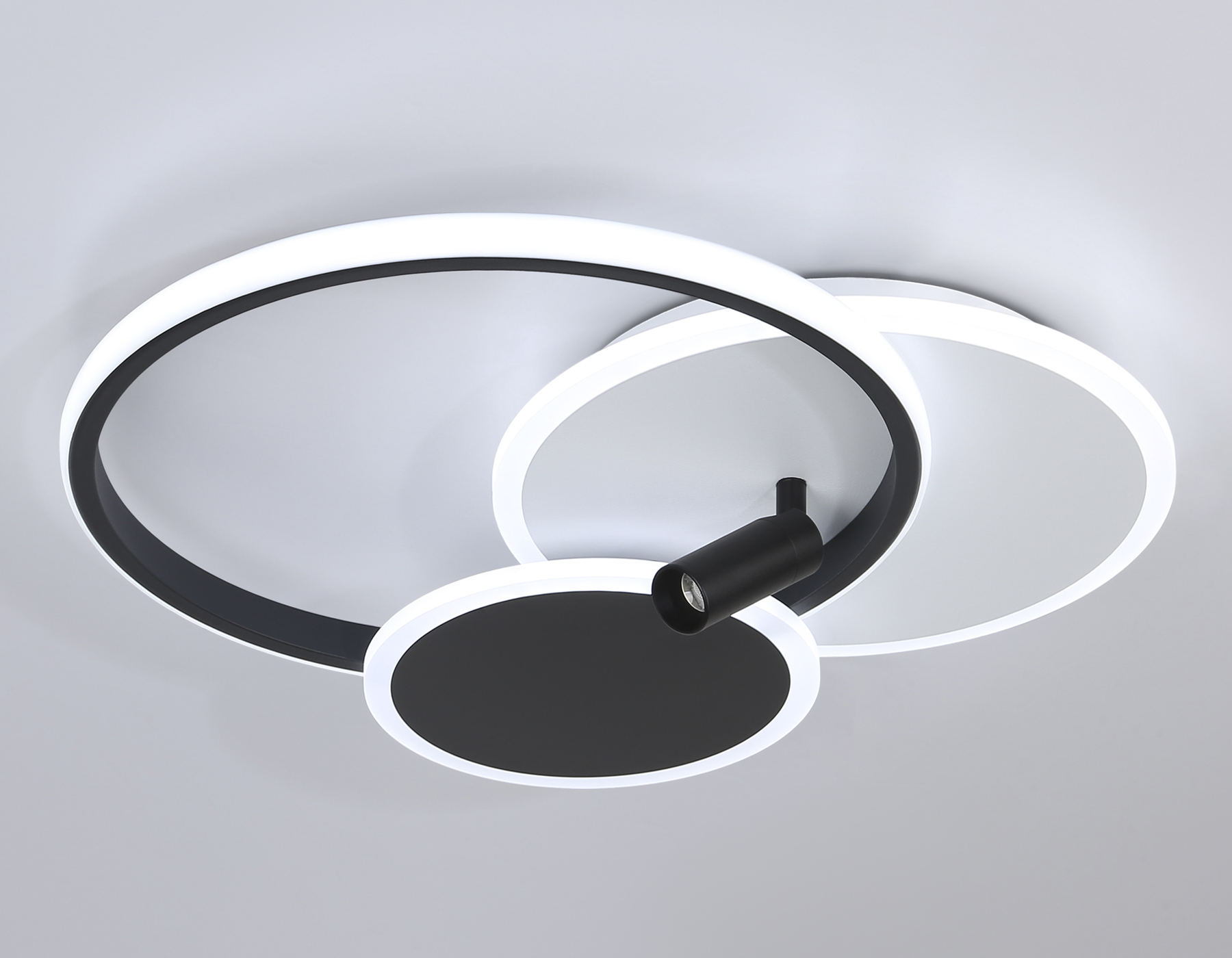 Настенно-потолочный светодиодный светильник с пультом 48*42,5*11- см, **W, 3000-6400K, Ambrella Light Comfort FL5118, белый, черный