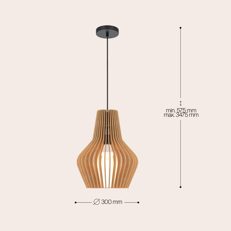 Светильник 30 см, Maytoni Roots MOD191PL-01W1, черный-дерево