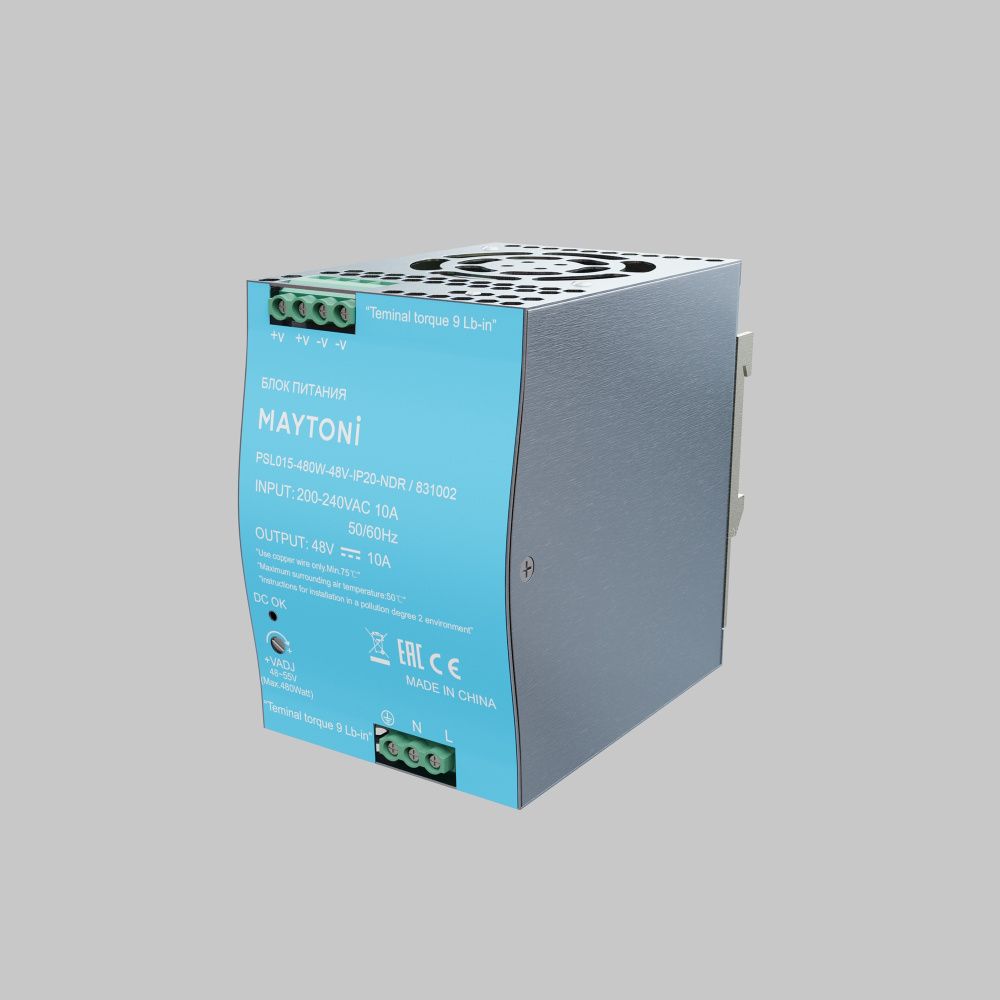 Блок питания 48V, 480W к светодиодной ленте Led Strip 831002 8,6*12,5*-11,4 см, Maytoni 831002, Серебро