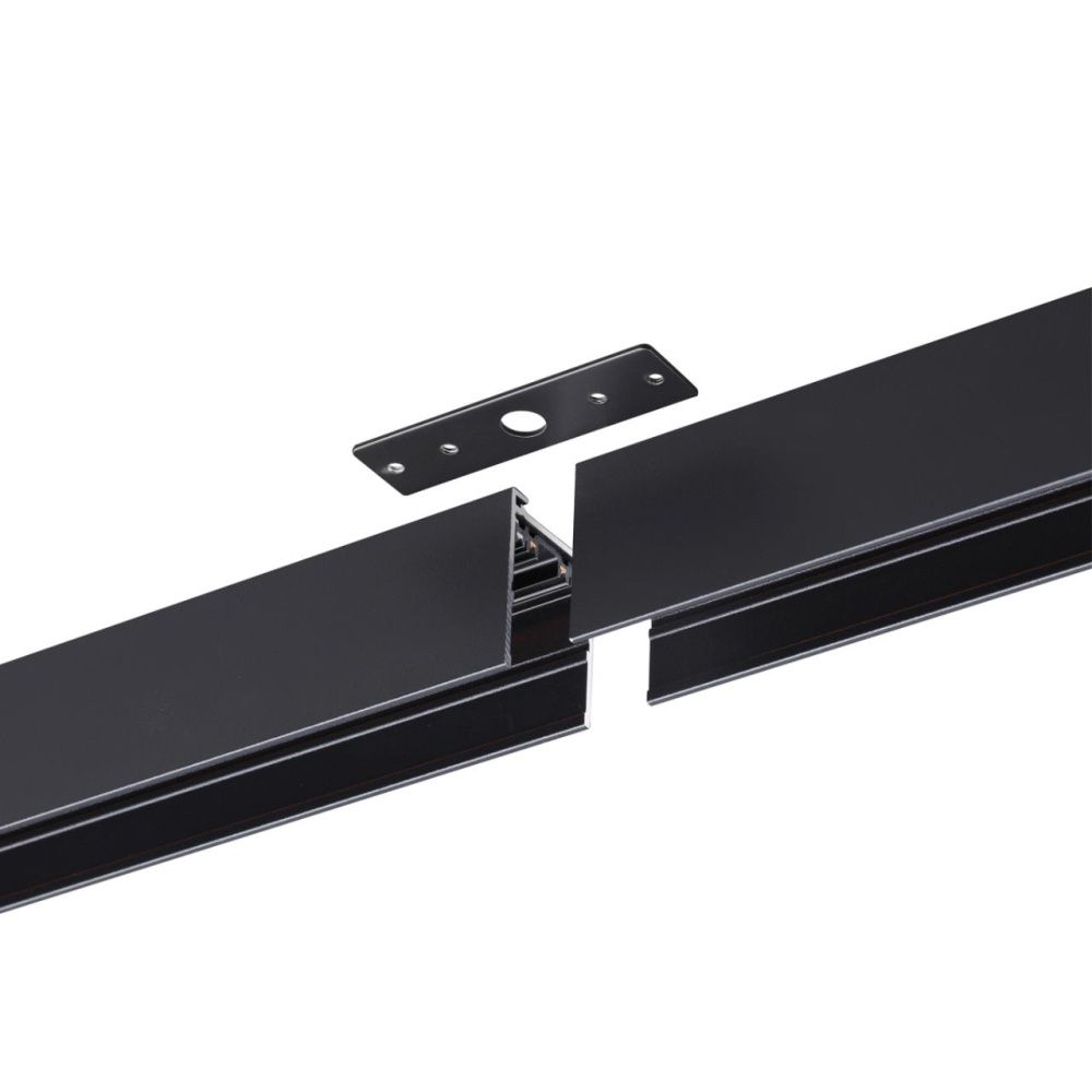 Шинопровод накладной/подвесной в комплекте заглушки 2шт, крышка и соединительная планка 1шт Novotech VECTOR PORT 135301, черный