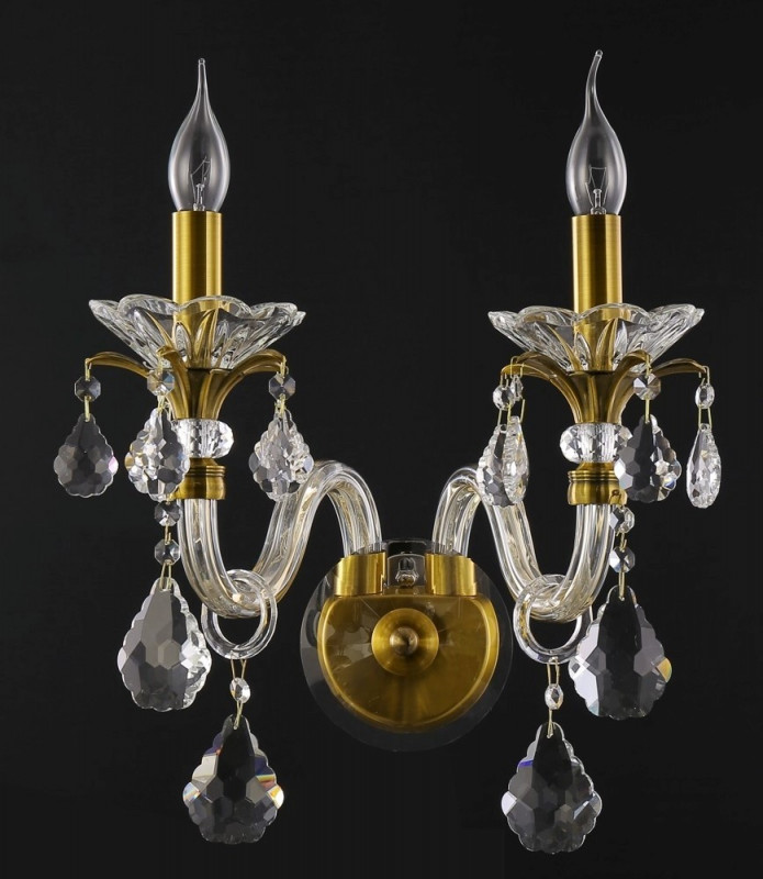 Бра 36*36 см, Crystal Lux ALICANTE AP2 Бронзовый/Прозрачный